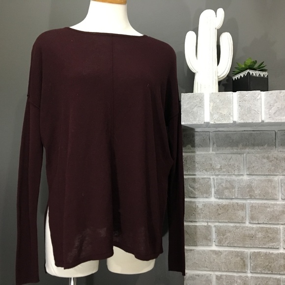 H&M burgundy longsleeve - Picture 1 of 3